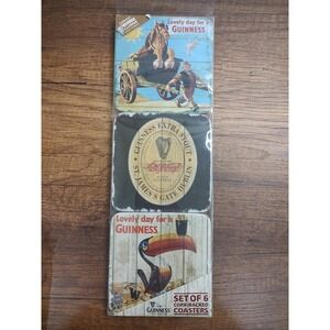 Guinness set of 6 Cork backed Coasters NOS B5